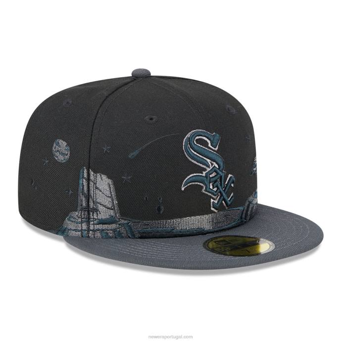 FFTN1337 New Era boné justo chicago white sox planetário preto 59fifty