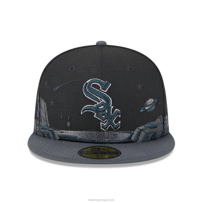 FFTN1337 New Era boné justo chicago white sox planetário preto 59fifty