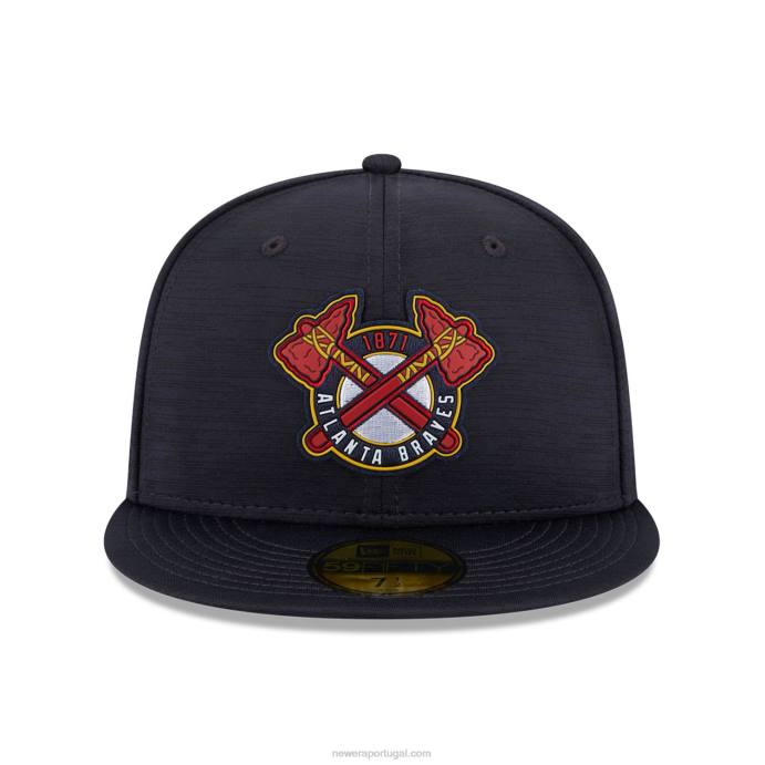 FFTN1339 New Era Boné azul 59fifty azul clubhouse do Atlanta Braves