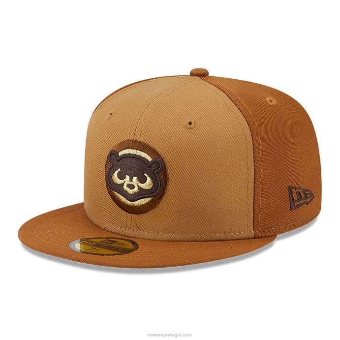 FFTN1340 New Era Boné chicago cubs marrom tritone 59fifty