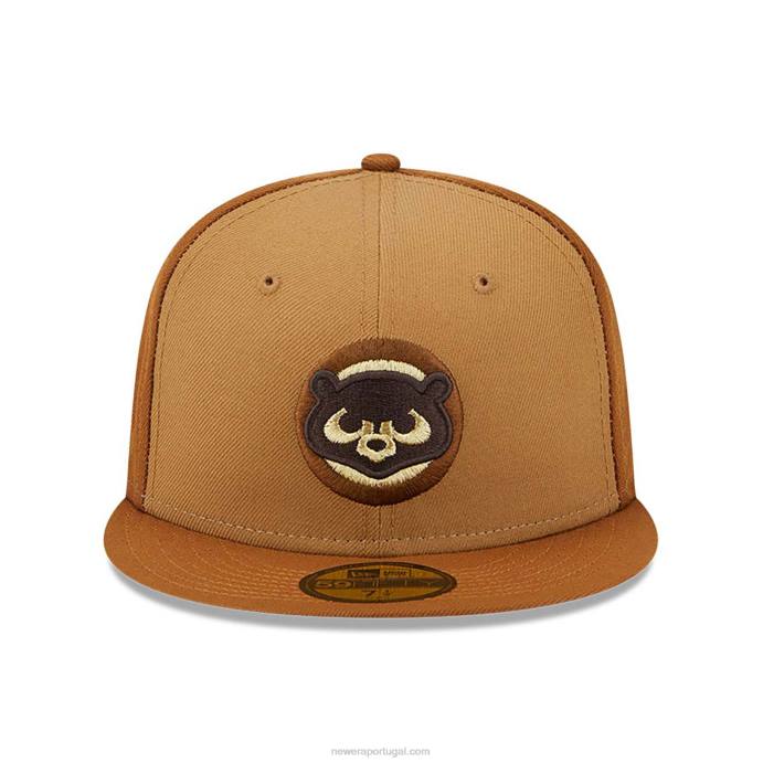 FFTN1340 New Era Boné chicago cubs marrom tritone 59fifty