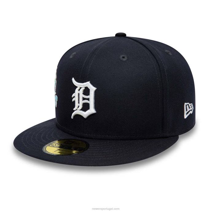 FFTN1342 New Era boné justo Detroit Tigers Stateview Navy 59fifty