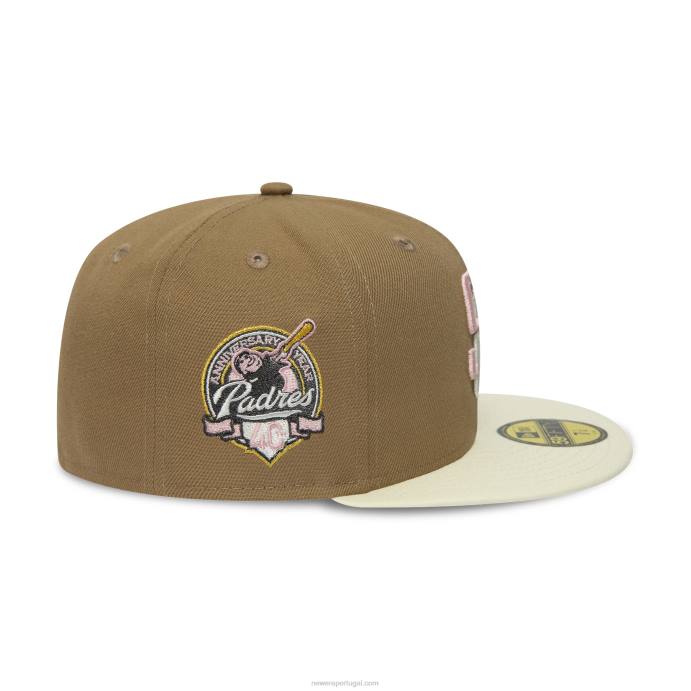 FFTN1345 New Era san diego padres 40º aniversário boné cáqui 59fifty