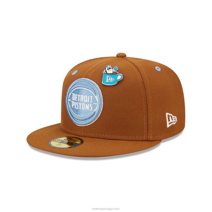 FFTN1348 New Era detroitpistons hot cacau 59fifty cap ajustado