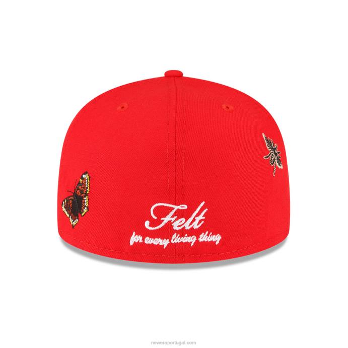 FFTN1349 New Era chicago bulls feltro x nba red 59fifty boné ajustado