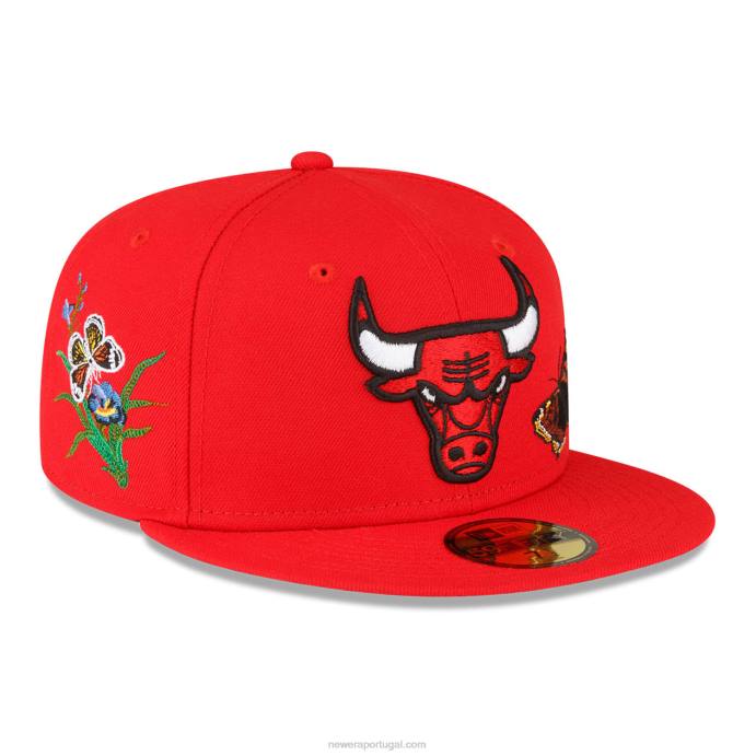 FFTN1349 New Era chicago bulls feltro x nba red 59fifty boné ajustado