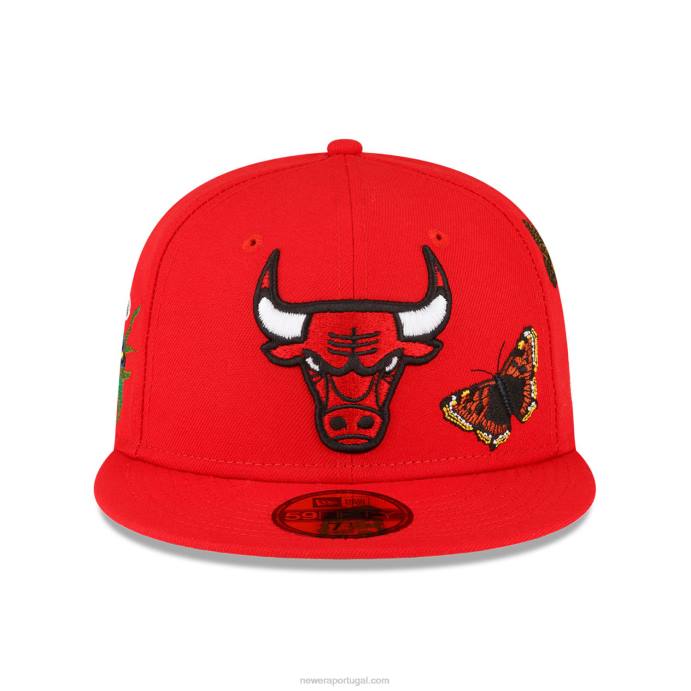 FFTN1349 New Era chicago bulls feltro x nba red 59fifty boné ajustado