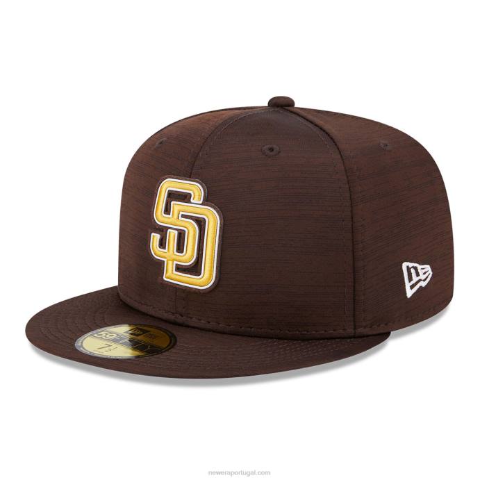 FFTN134 New Era san diego padres mlb clubhouse boné marrom 59fifty