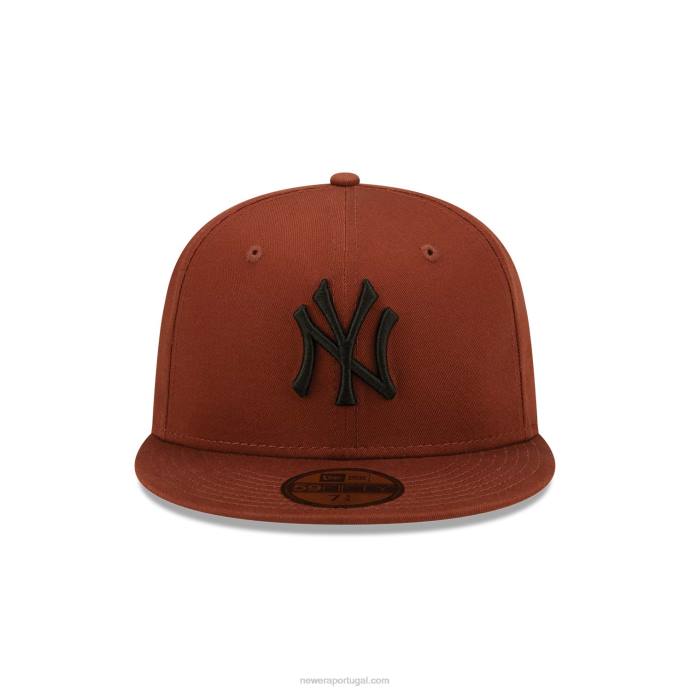 FFTN1352 New Era boné ajustado New York Yankees League Essentials marrom escuro 59fifty