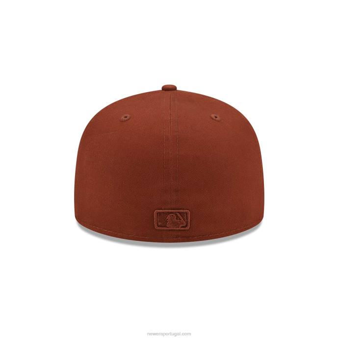 FFTN1352 New Era boné ajustado New York Yankees League Essentials marrom escuro 59fifty