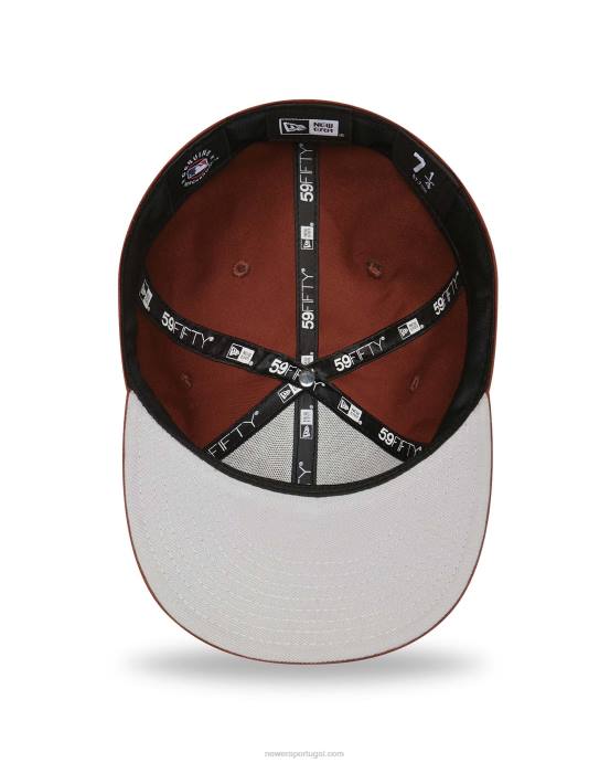 FFTN1352 New Era boné ajustado New York Yankees League Essentials marrom escuro 59fifty