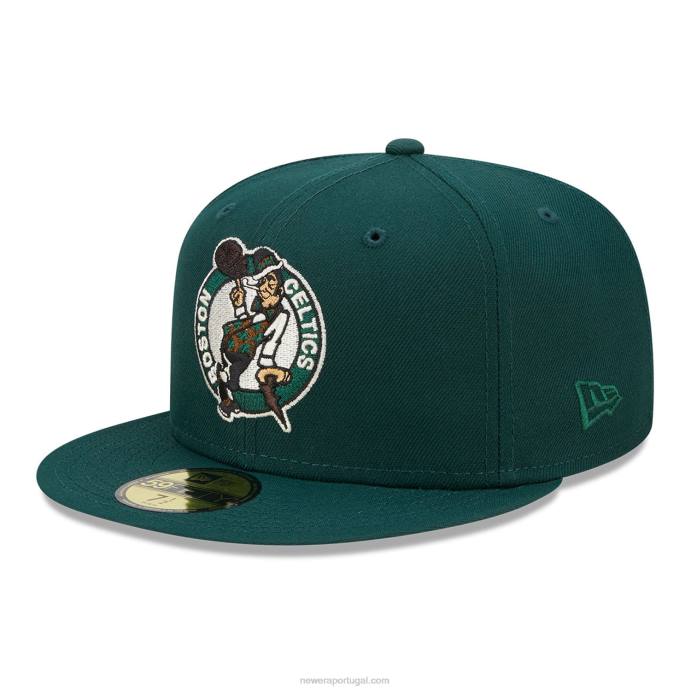 FFTN1354 New Era Boné boston celtics crepúsculo fantasia verde escuro 59fifty