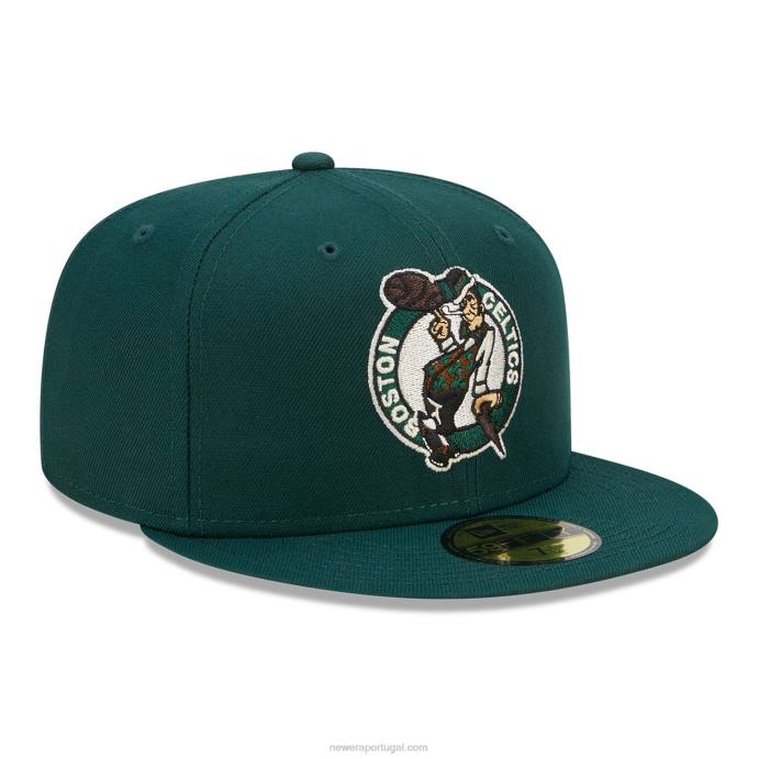 FFTN1354 New Era Boné boston celtics crepúsculo fantasia verde escuro 59fifty