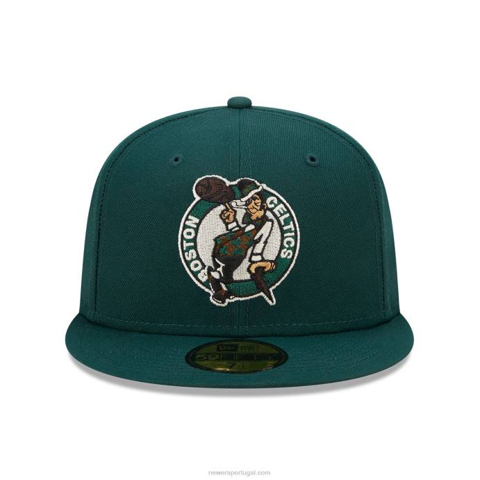 FFTN1354 New Era Boné boston celtics crepúsculo fantasia verde escuro 59fifty