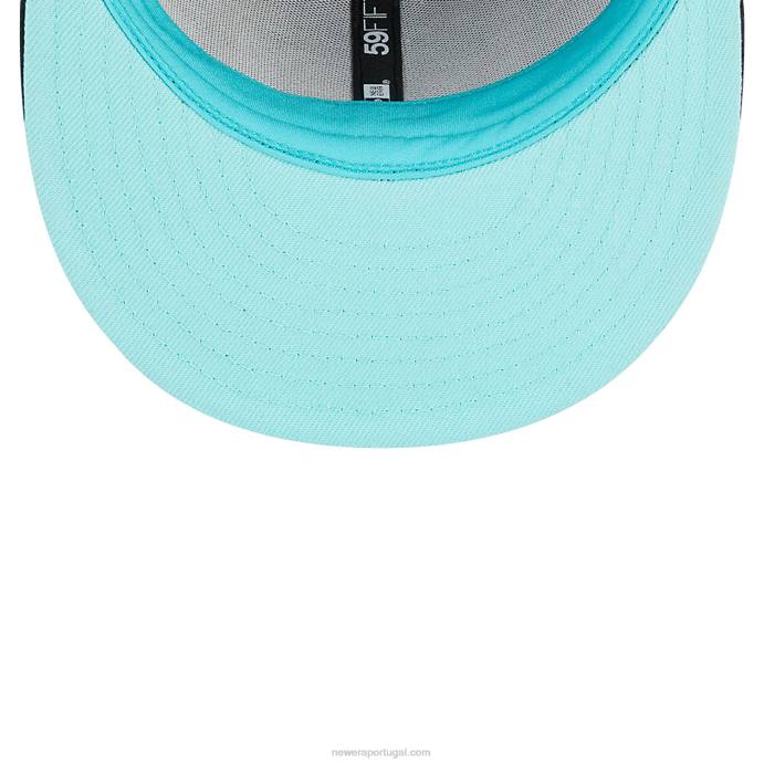 FFTN1355 New Era Boné Charlotte Hornets Autentics City Edition Preto 59Fifty