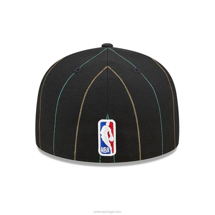 FFTN1355 New Era Boné Charlotte Hornets Autentics City Edition Preto 59Fifty