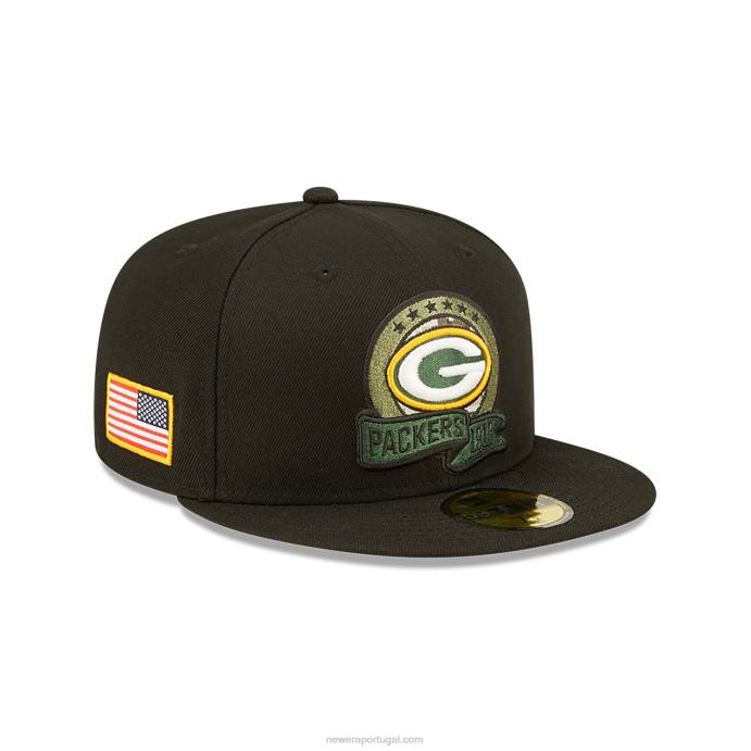 FFTN1356 New Era green bay packers nfl saúdam o serviço de boné preto 59fifty