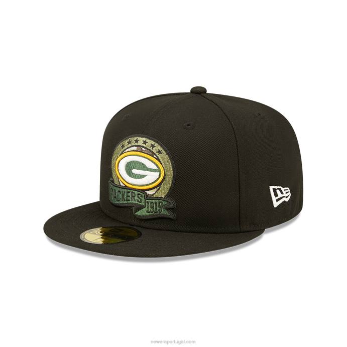 FFTN1356 New Era green bay packers nfl saúdam o serviço de boné preto 59fifty