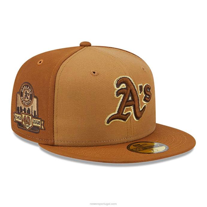 FFTN135 New Era Boné Oakland Athletics tritone marrom 59fifty