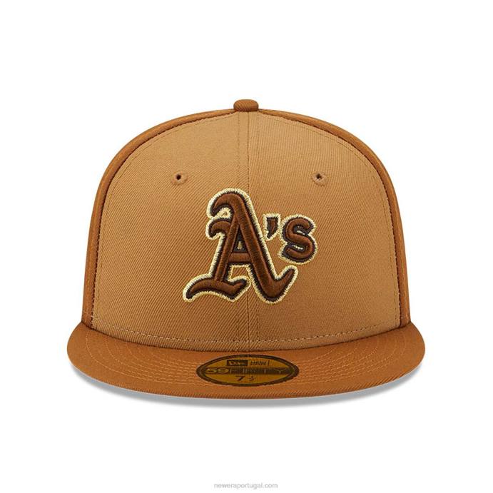 FFTN135 New Era Boné Oakland Athletics tritone marrom 59fifty