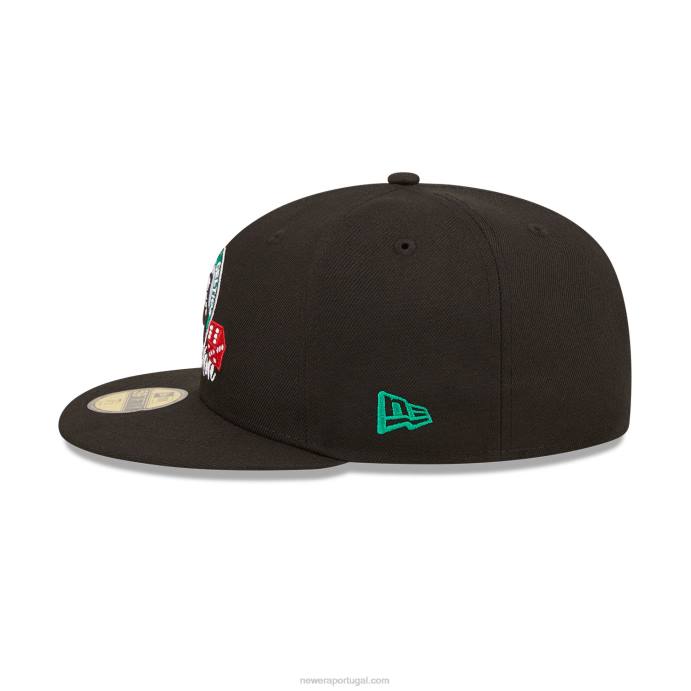 FFTN1361 New Era boton celtics roller preto 59fifty boné ajustado