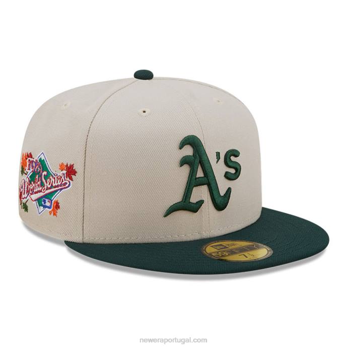 FFTN1364 New Era Boné Oakland Athletic Fall Classic Branco 59Fifty