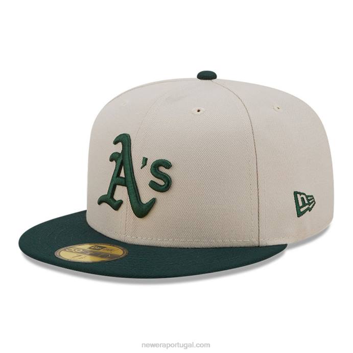 FFTN1364 New Era Boné Oakland Athletic Fall Classic Branco 59Fifty