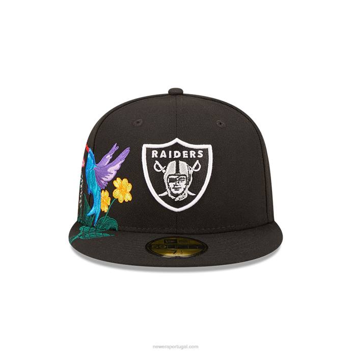 FFTN1365 New Era boné justo las vegas raiders nfl blooming black 59fifty