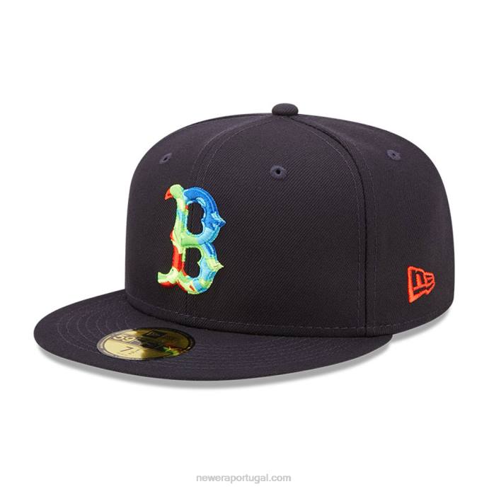 FFTN1367 New Era boton red sox infravermelho marinho 59fifty boné ajustado