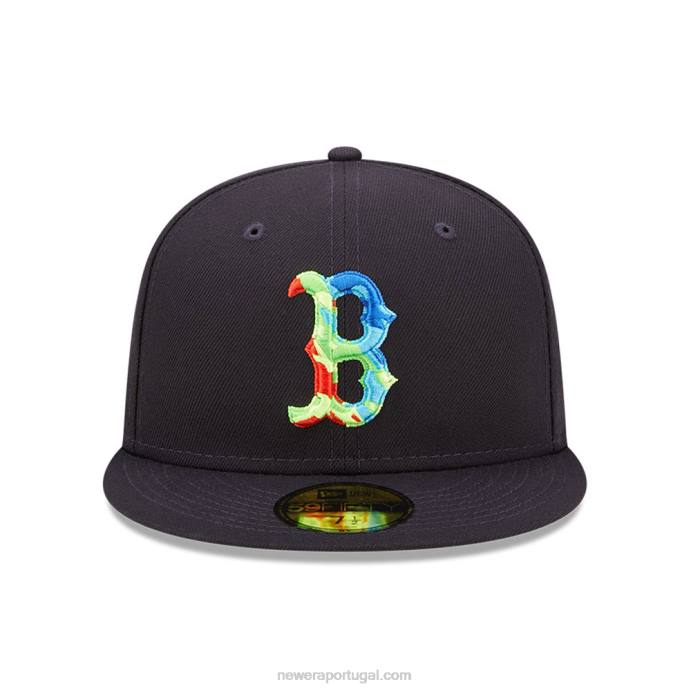 FFTN1367 New Era boton red sox infravermelho marinho 59fifty boné ajustado