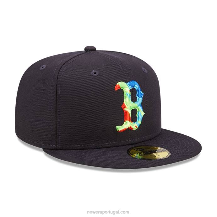 FFTN1367 New Era boton red sox infravermelho marinho 59fifty boné ajustado