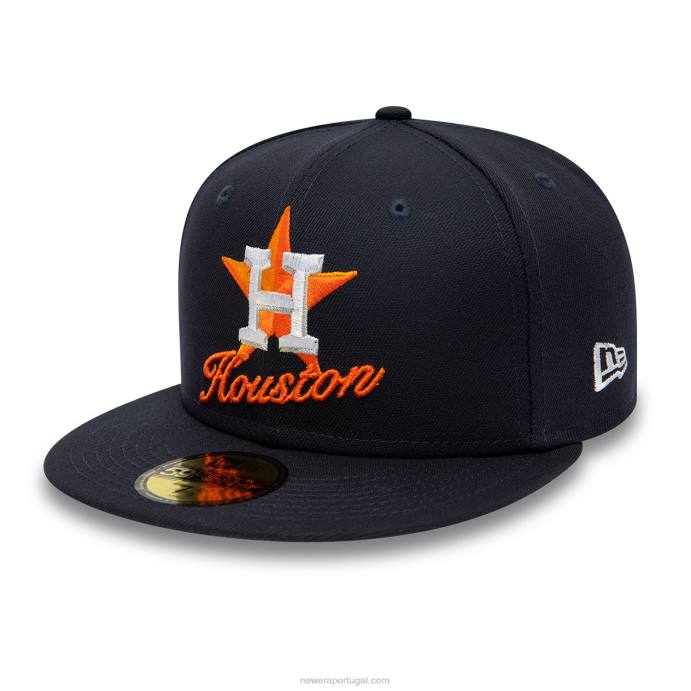 FFTN136 New Era Boné houston astros com logotipo duplo navy 59fifty