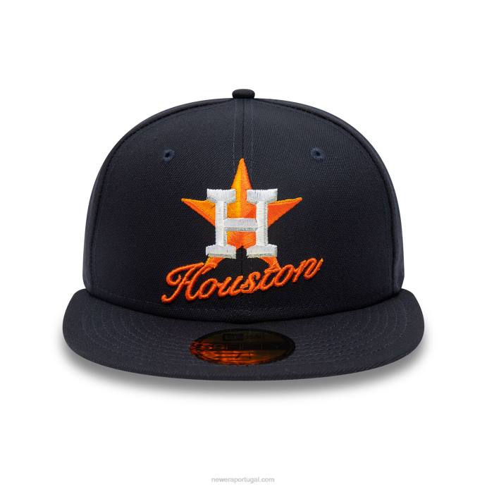 FFTN136 New Era Boné houston astros com logotipo duplo navy 59fifty