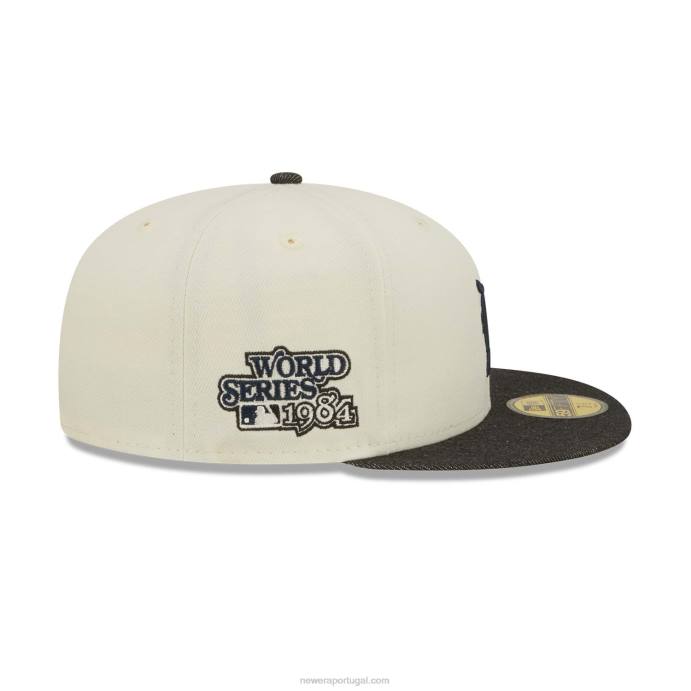 FFTN1370 New Era boné detroit tigers mlb jeans preto cromado branco 59fifty