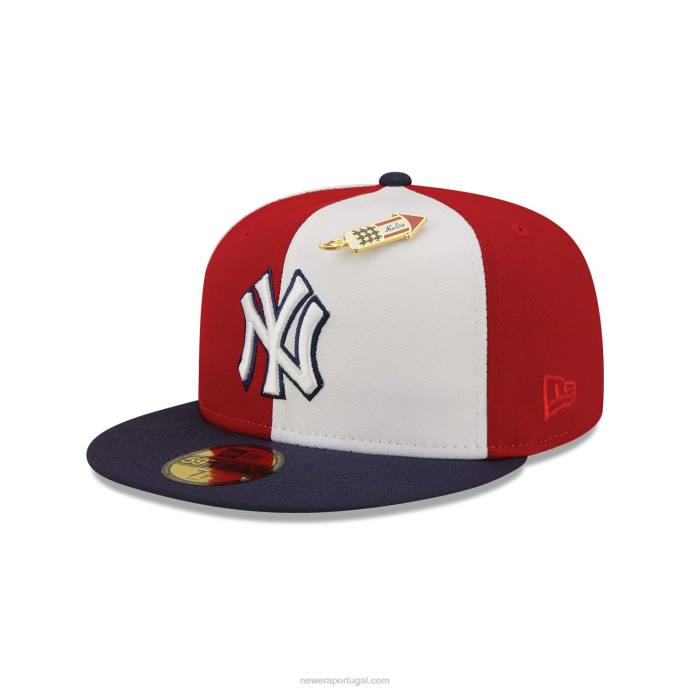 FFTN1372 New Era Boné New York Yankees Pinwheel Americana Red 59Fifty