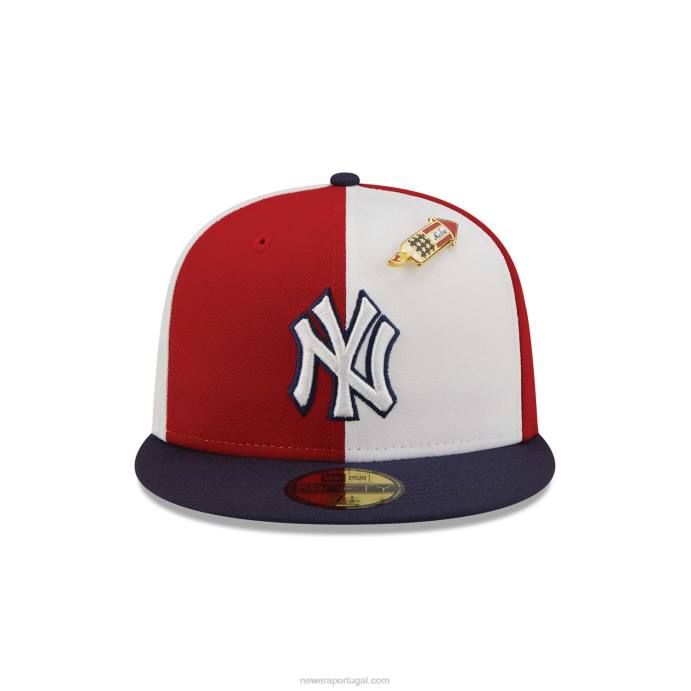 FFTN1372 New Era Boné New York Yankees Pinwheel Americana Red 59Fifty