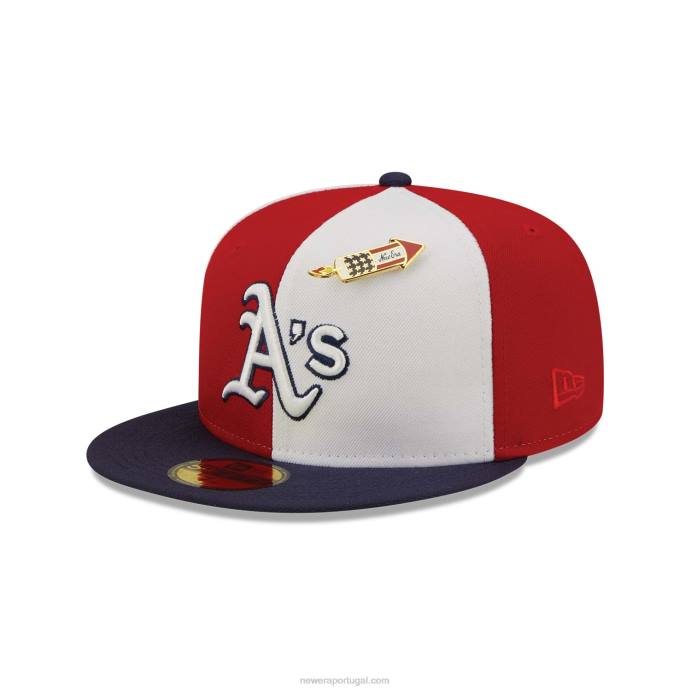 FFTN1373 New Era Boné Oakland Athletics Pinwheel Americana Red 59Fifty