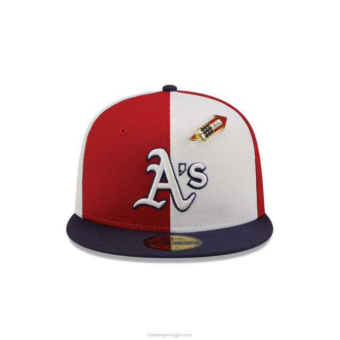 FFTN1373 New Era Boné Oakland Athletics Pinwheel Americana Red 59Fifty