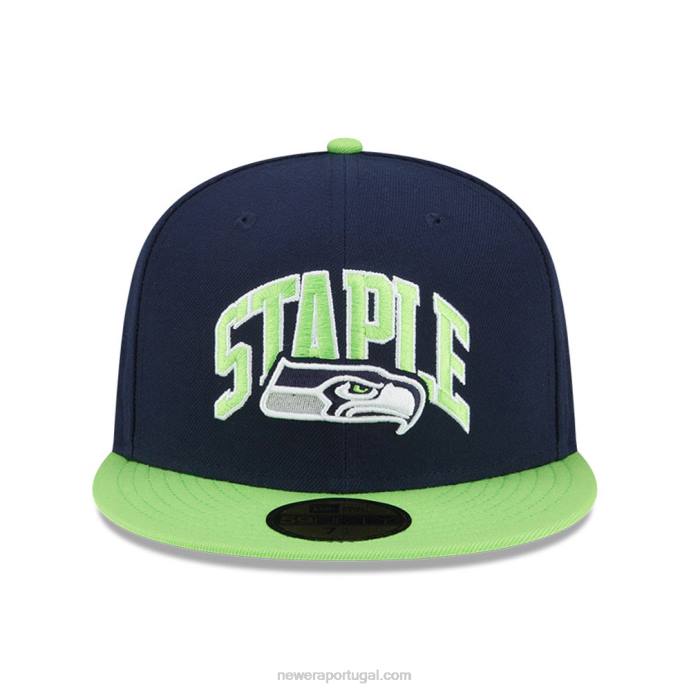 FFTN1376 New Era boné ajustado seattle seahawks x 59fifty navy