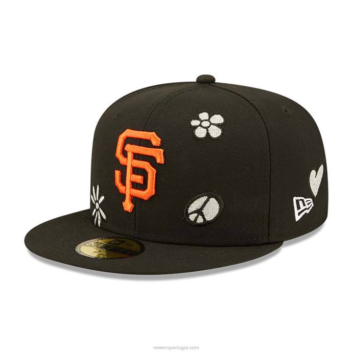 FFTN1378 New Era san francisco gigantes mlb luz solar pop boné preto 59fifty