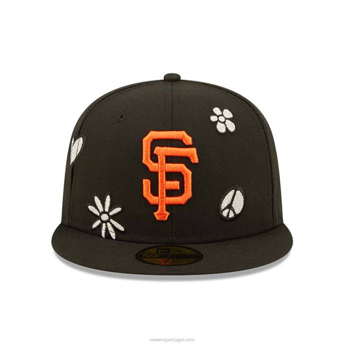 FFTN1378 New Era san francisco gigantes mlb luz solar pop boné preto 59fifty