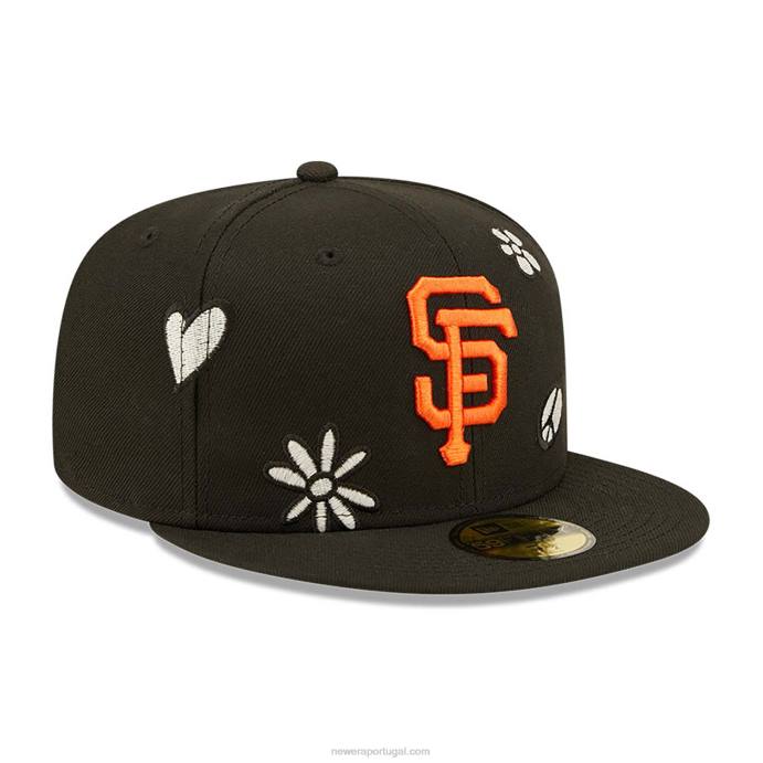 FFTN1378 New Era san francisco gigantes mlb luz solar pop boné preto 59fifty