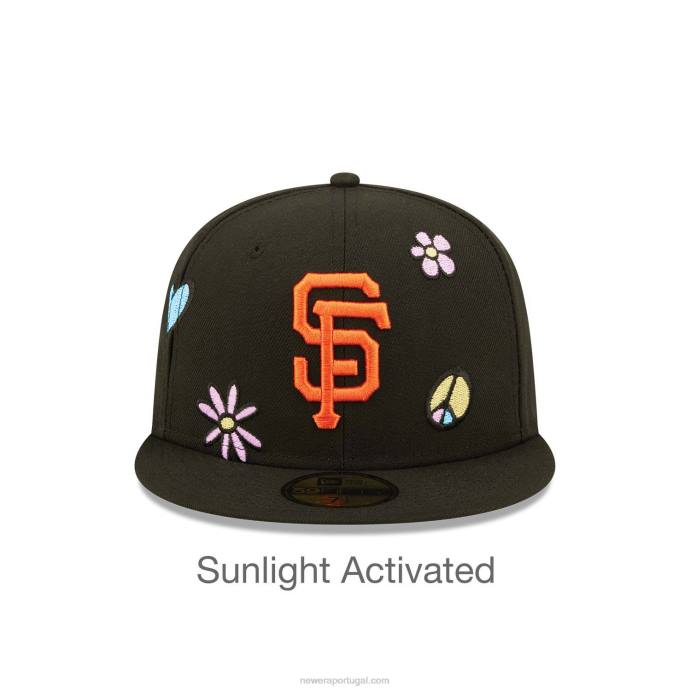 FFTN1378 New Era san francisco gigantes mlb luz solar pop boné preto 59fifty
