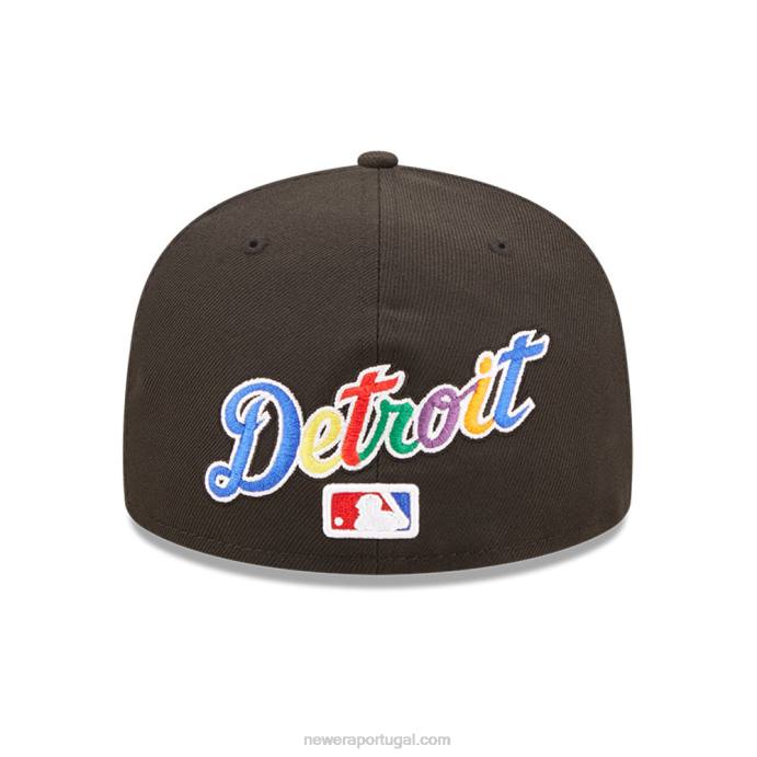 FFTN1380 New Era boné justo Detroit Tigers mlb prismatic preto 59fifty