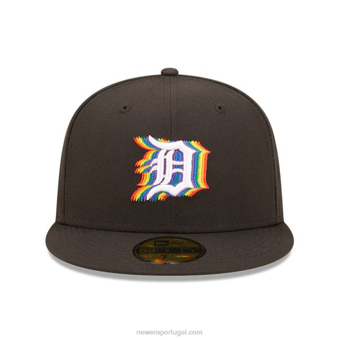 FFTN1380 New Era boné justo Detroit Tigers mlb prismatic preto 59fifty