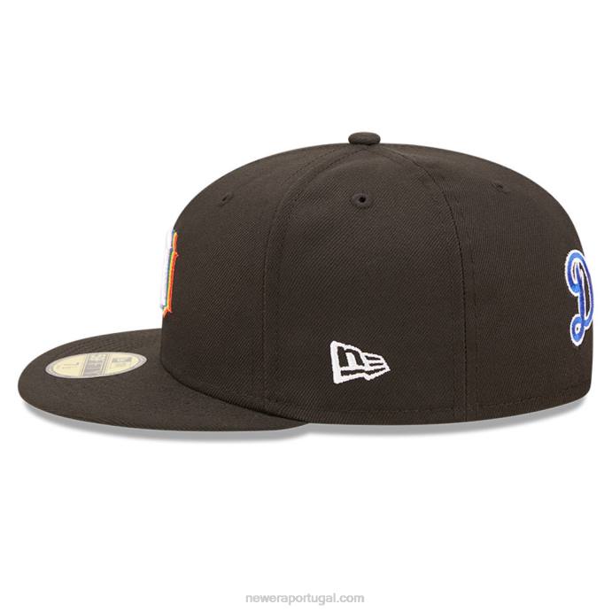 FFTN1380 New Era boné justo Detroit Tigers mlb prismatic preto 59fifty