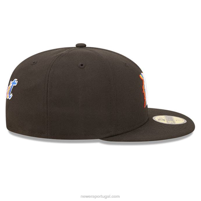 FFTN1380 New Era boné justo Detroit Tigers mlb prismatic preto 59fifty