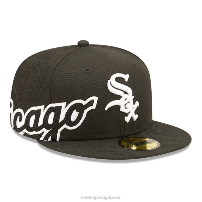 FFTN1382 New Era boné chicago white sox mlb side split preto 59fifty