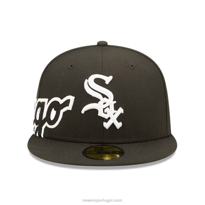 FFTN1382 New Era boné chicago white sox mlb side split preto 59fifty