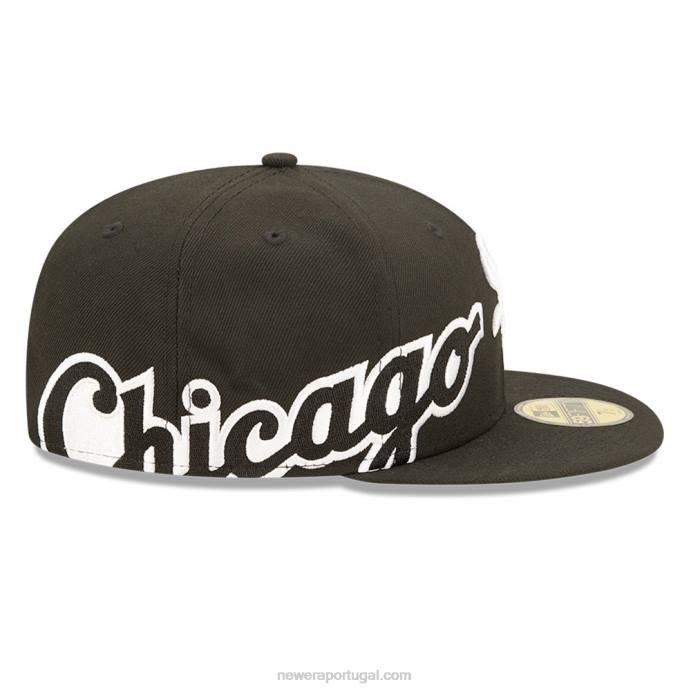FFTN1382 New Era boné chicago white sox mlb side split preto 59fifty